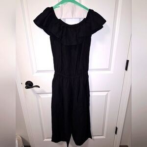 A Tommy Bahama black jumpsuit in a size XS. Linen and viscose blend.